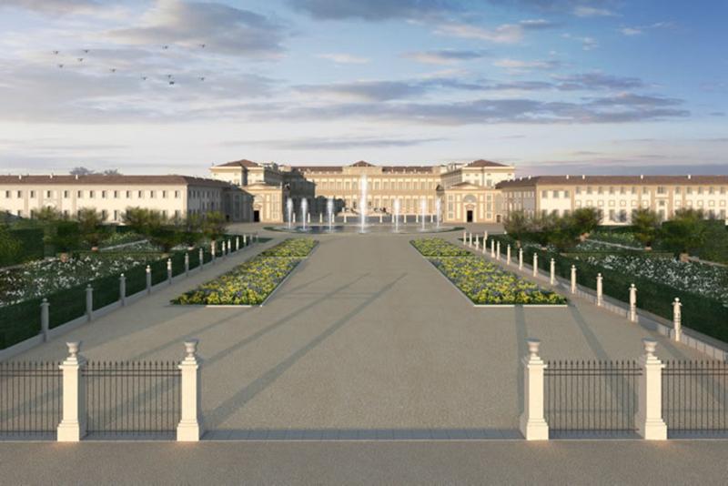 Villa Reale di Monza, corte d'onore e giardini